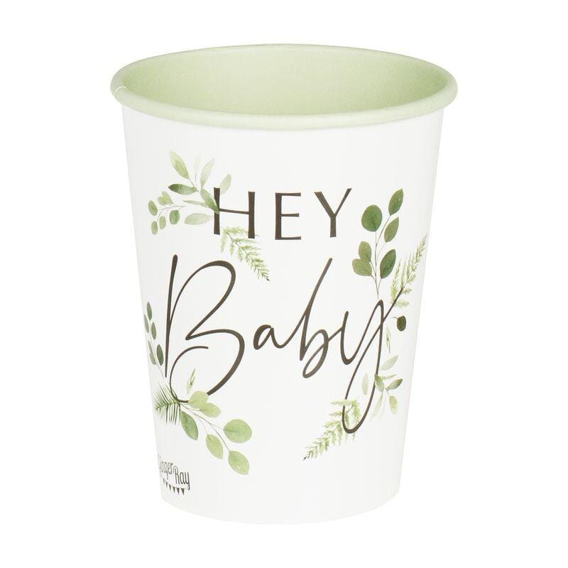 Baby Shower Party Pappbecher Eukalyptus