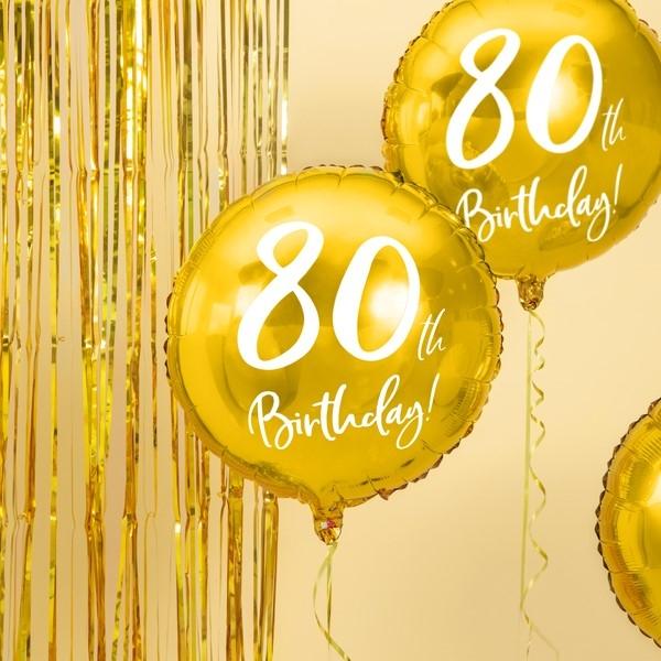 Folienballon 80. Geburtstag gold