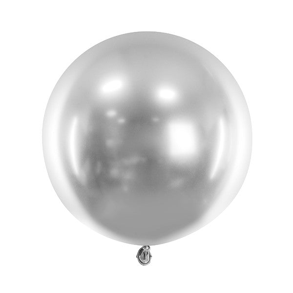 Glossy Ballon rund silber
