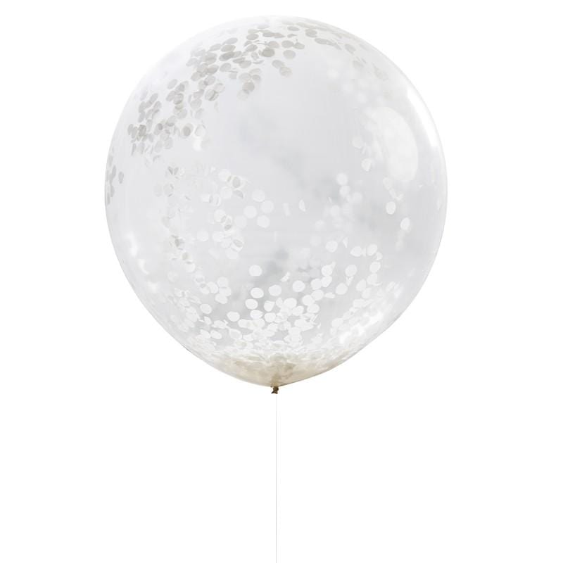 XXL Konfetti Ballons weiss Hochzeitsdeko Latexballon