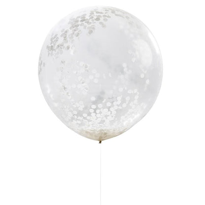 XXL Konfetti Ballons weiss Hochzeitsdeko Latexballon