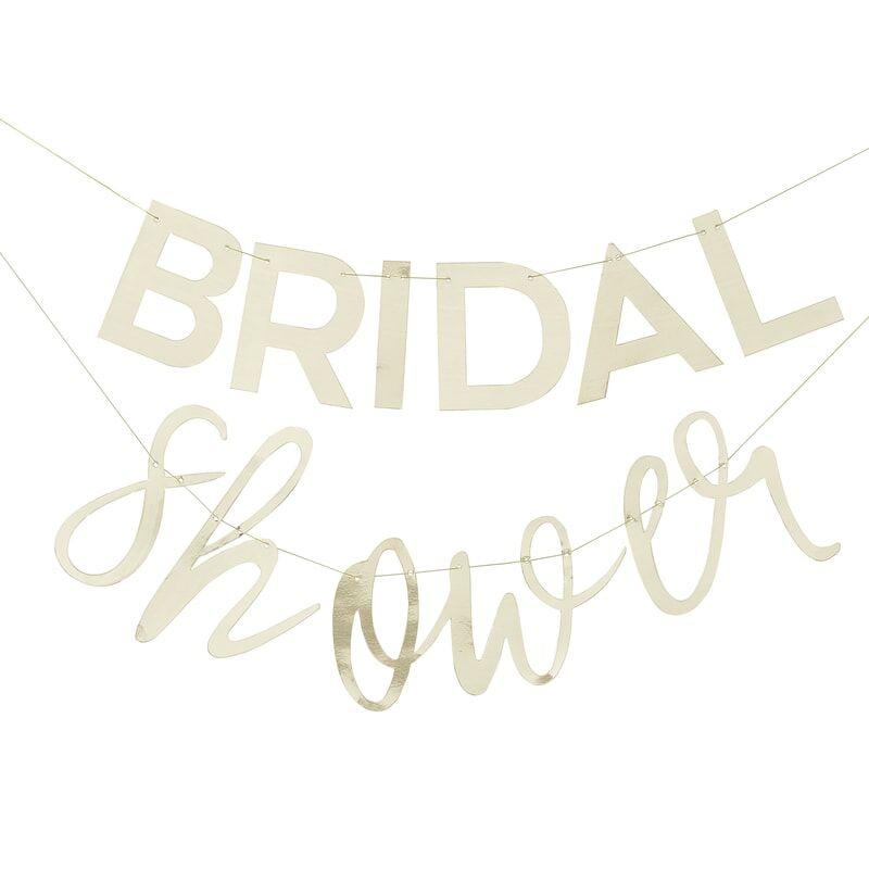 Girlande Bridal Shower in gold fuer JGA