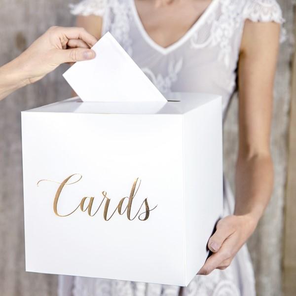 Briefbox elegant mit Aufdruck Cards in gold