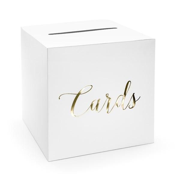 Briefbox elegant mit Aufdruck Cards in gold