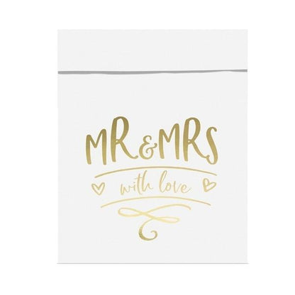 Candy Bar Tüten mit Aufdruck Mr und Mrs in gold