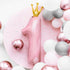 Folienballon Zahl 1 mit Krone in rosa