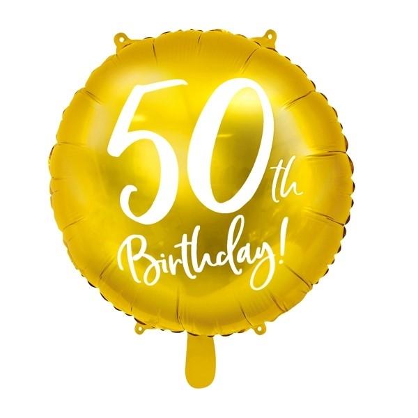 Folienballon 50. Geburtstag rund gold