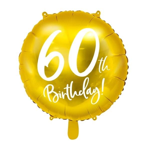 Folienballon 60. Geburtstag rund gold