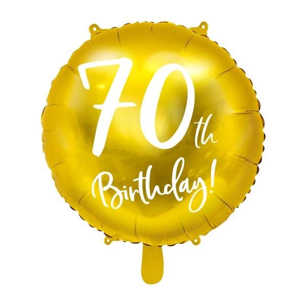 Folienballon 70. Geburtstag rund gold