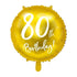 Folienballon 80. Geburtstag rund gold