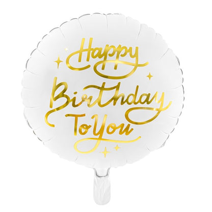Folienballon Geburtstag rund in weiß