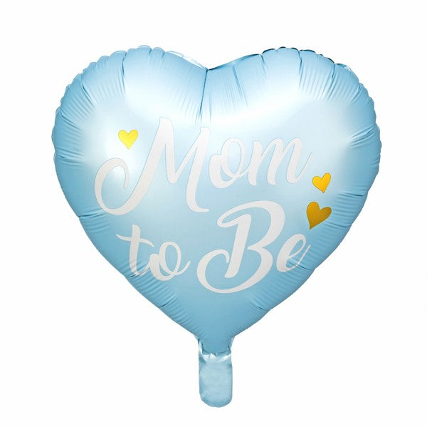 Folienballon Herz Mom to be in blau