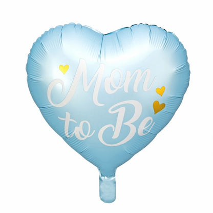 Folienballon Herz Mom to be in blau