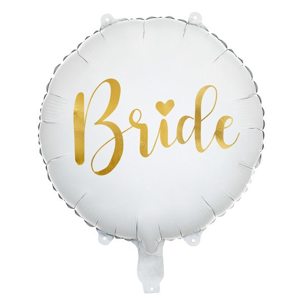 Folienballon rund mit Aufdruck Bride in gold