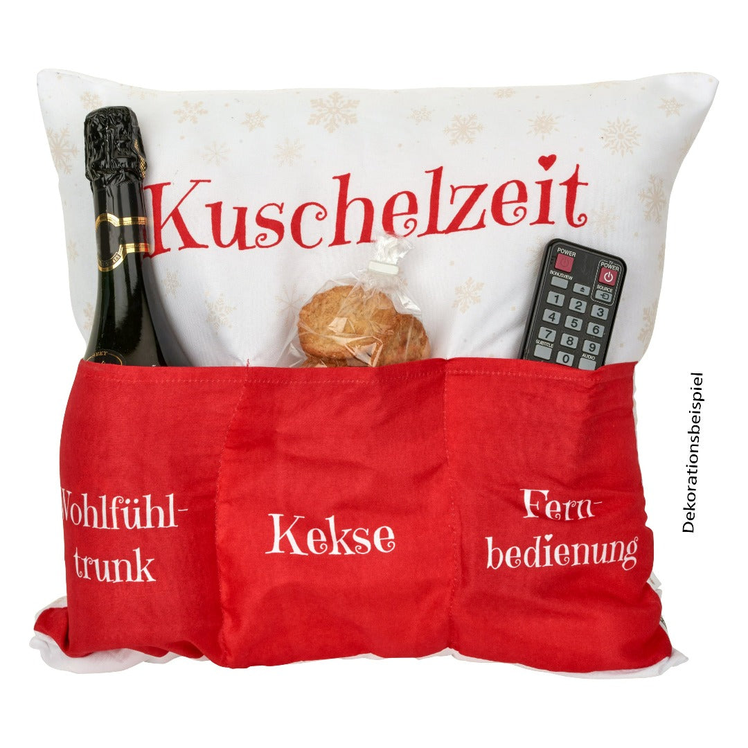 Geschenk Kissen Kuschelzeit rot