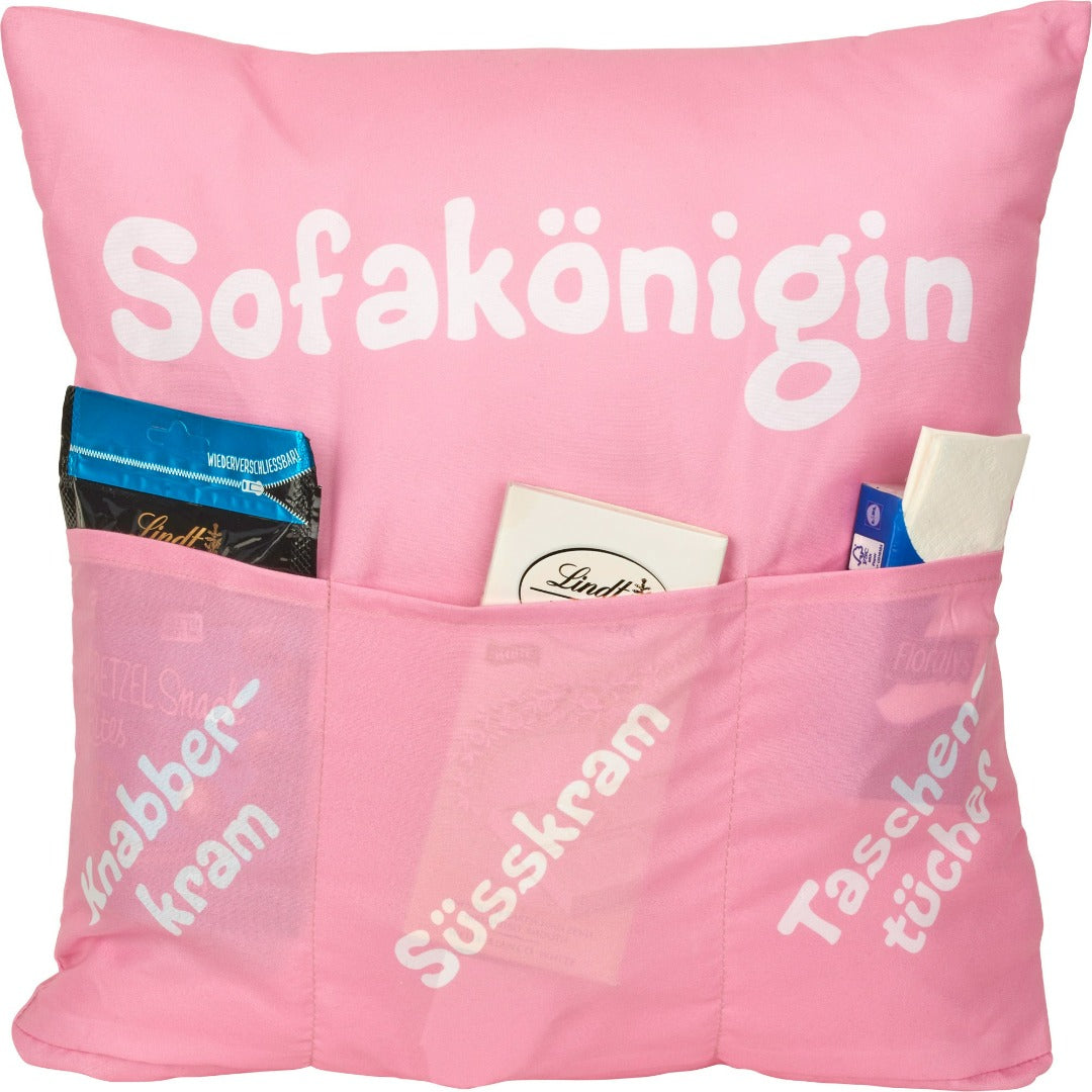 Geschenkkissen Sofakönigin rosa