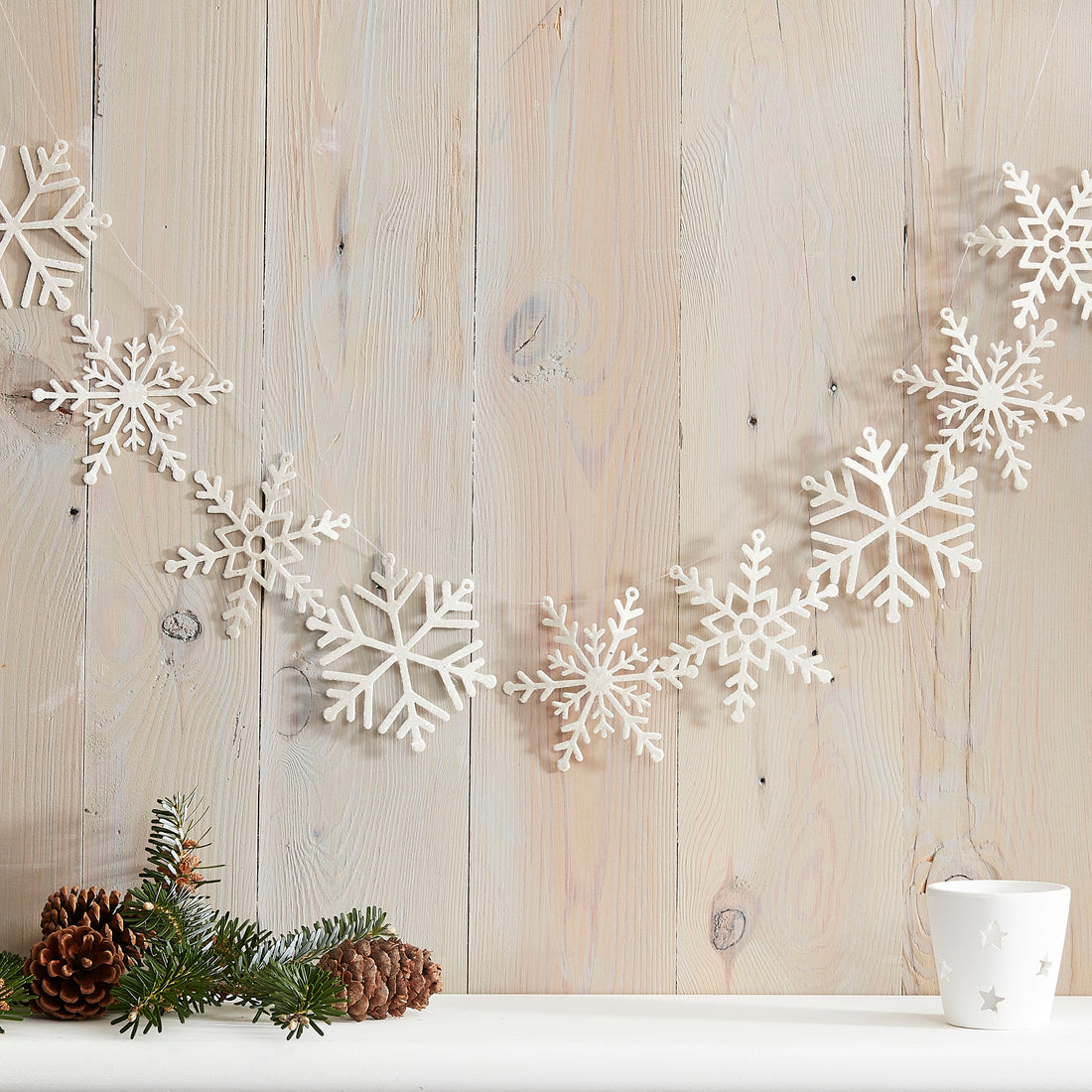 Glitter Girlande Schneeflocke
