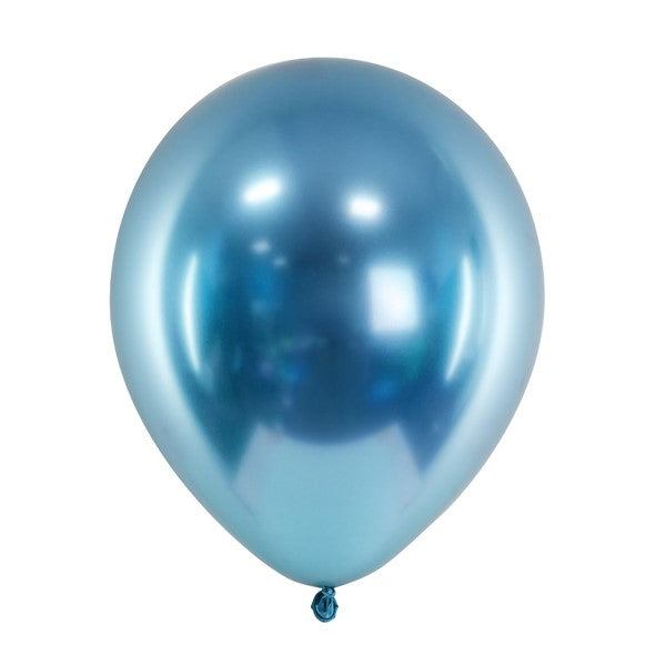Glossy Luftballons rund blau