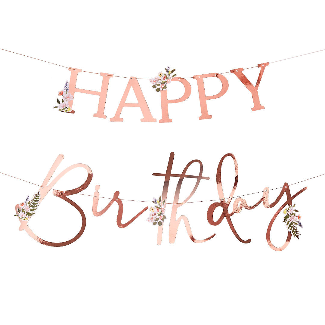 Happy Birthday Girlande rosegold Geburtstag