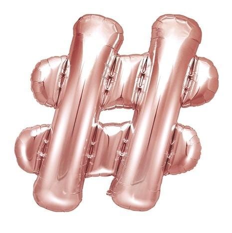 Folienballon Hashtag rosegold