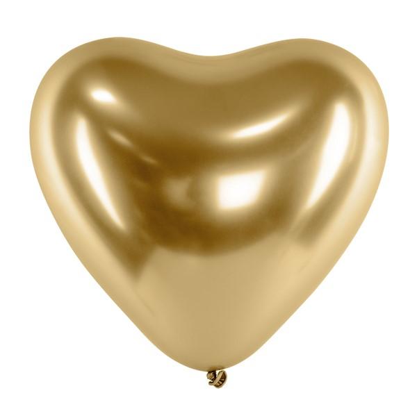 Glossy Herzballon gold