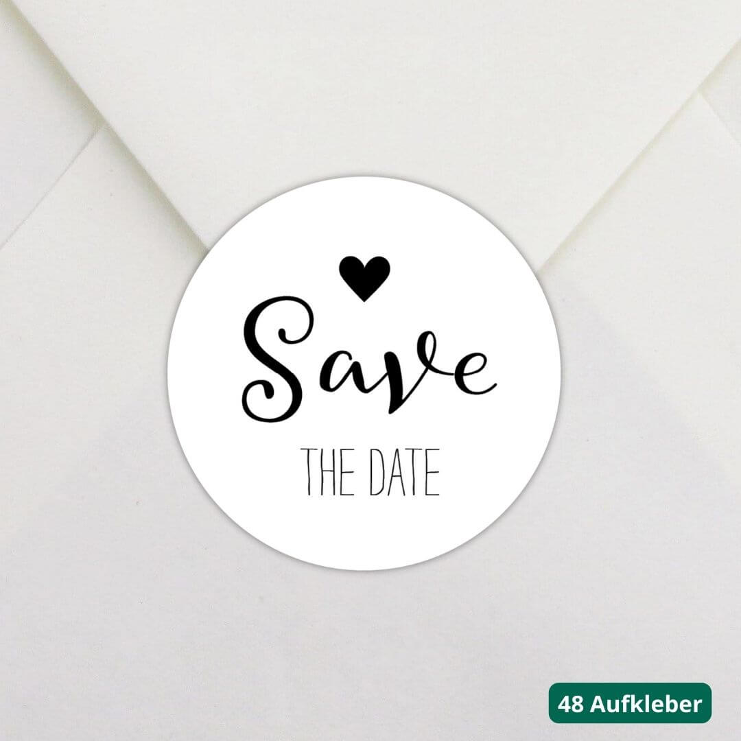 aufkleber save the date herz