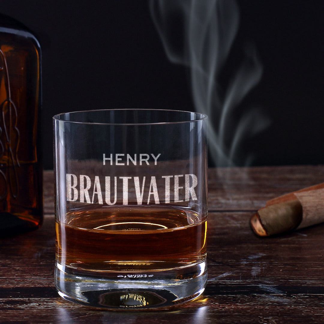 Personalisiertes Whiskyglas Brautvater mit Namen