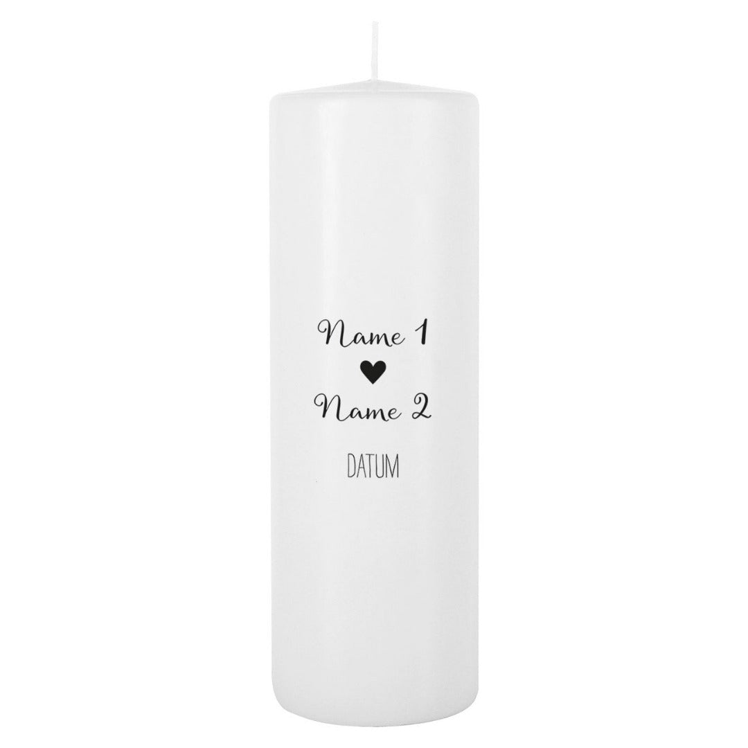 Personalisierte Hochzeitskerze Herzchen