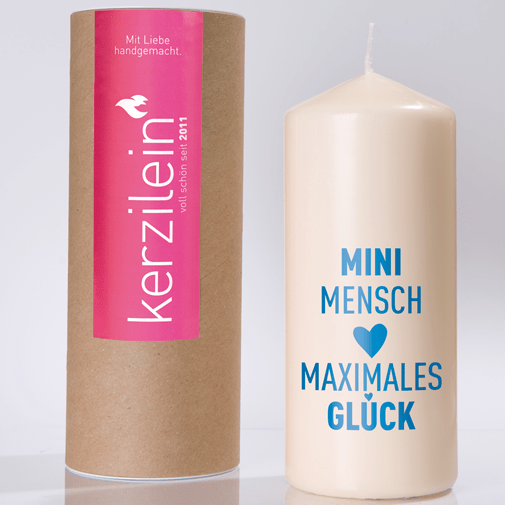 Kerze Geburt Mini Mensch blau
