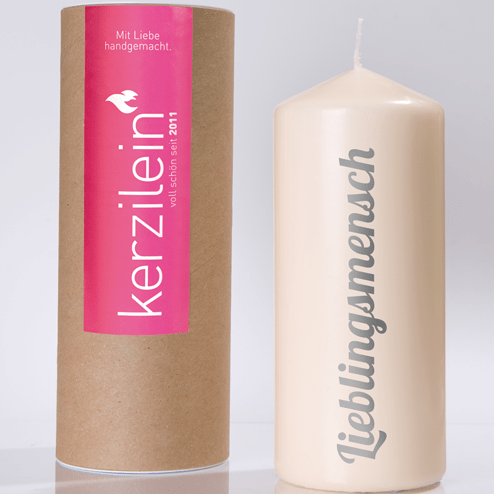 Kerze Lieblingsmensch grau