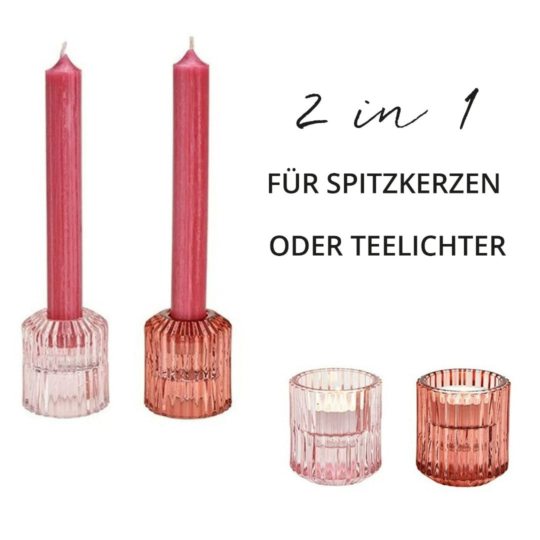 Kerzenhalter Set rosa und pink