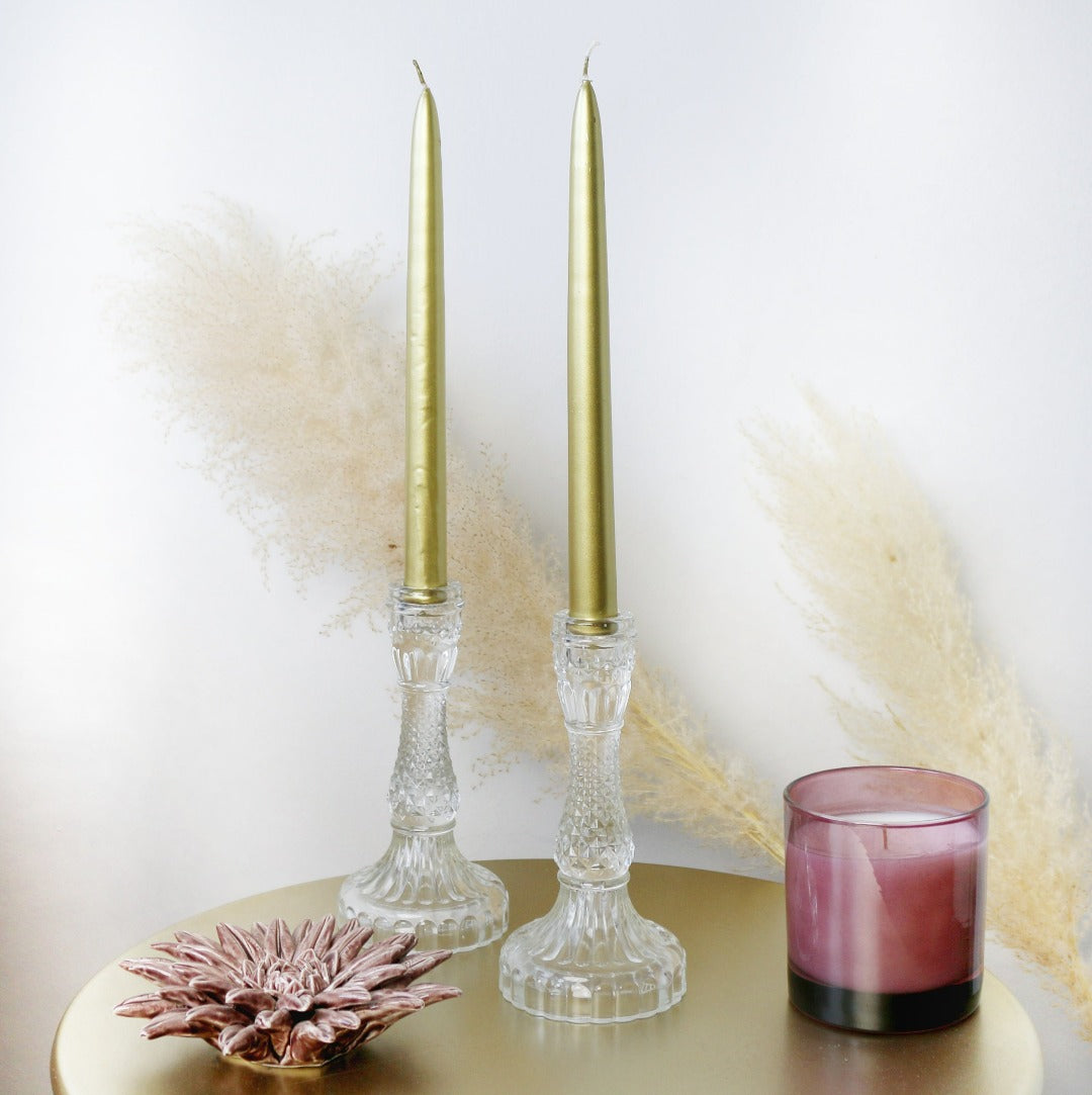 Kerzenständer für Spitzkerze aus Glas