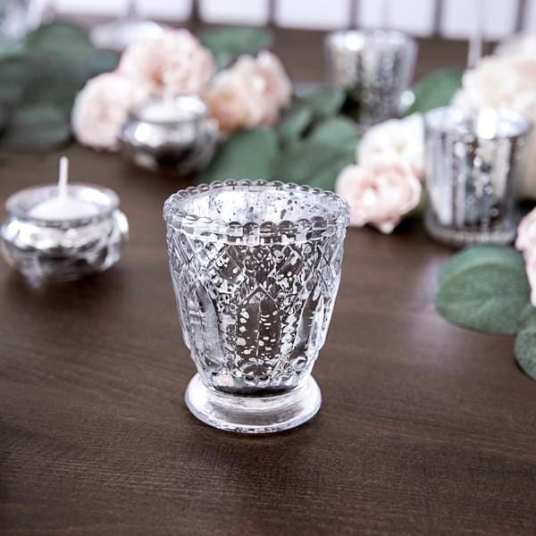 Vintage Kerzenständer Set (4 Stück) silber – Ja-Hochzeitsshop