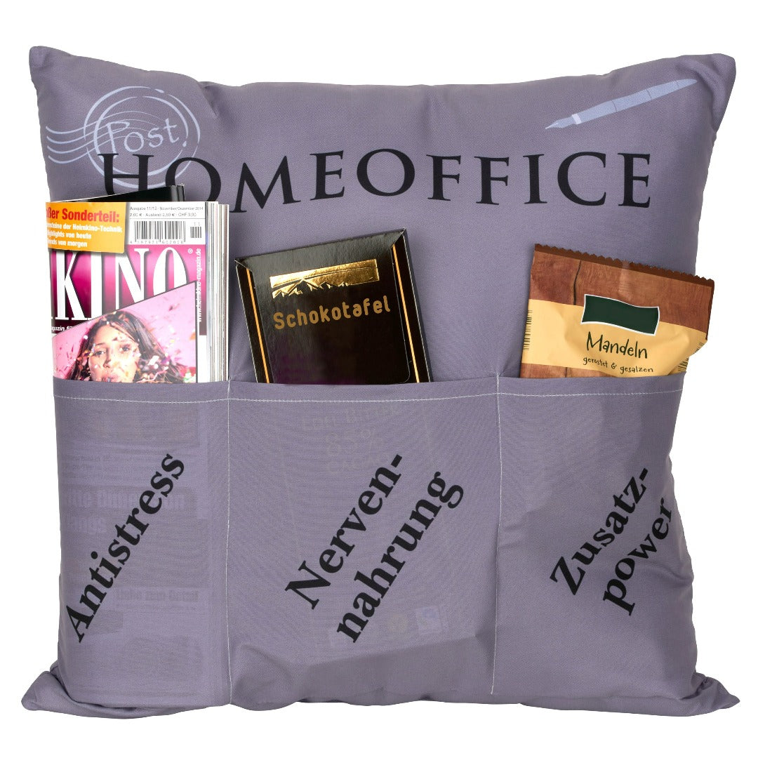 Kissen Homeoffice grau