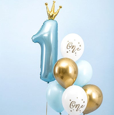 Luftballons Set Mix 1. Geburtstag blau