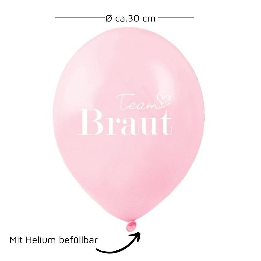 Latexballon Team Braut Maße