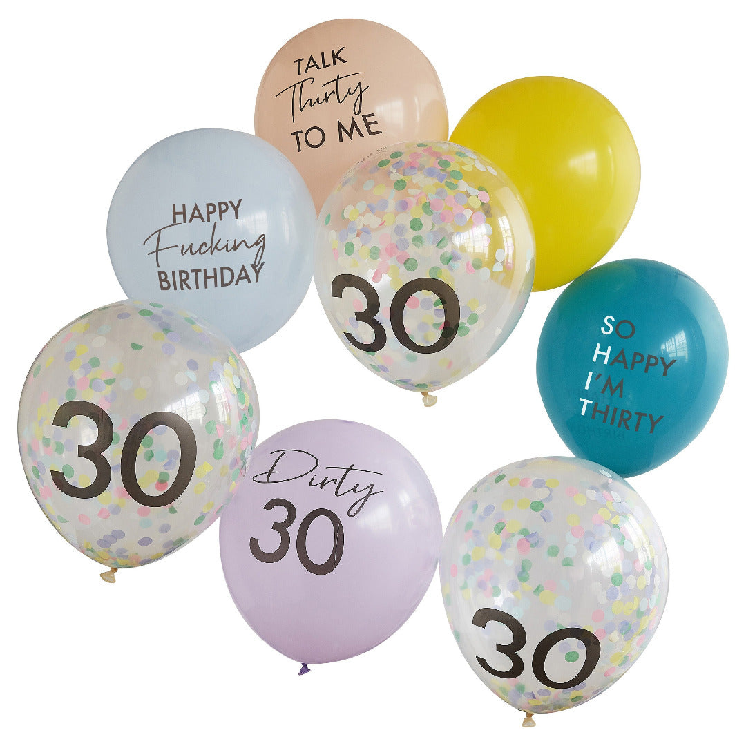 Latexballon Set Geburtstag dirty 30