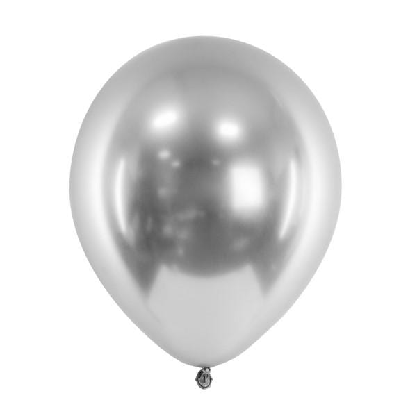 Glossy Luftballons rund silber