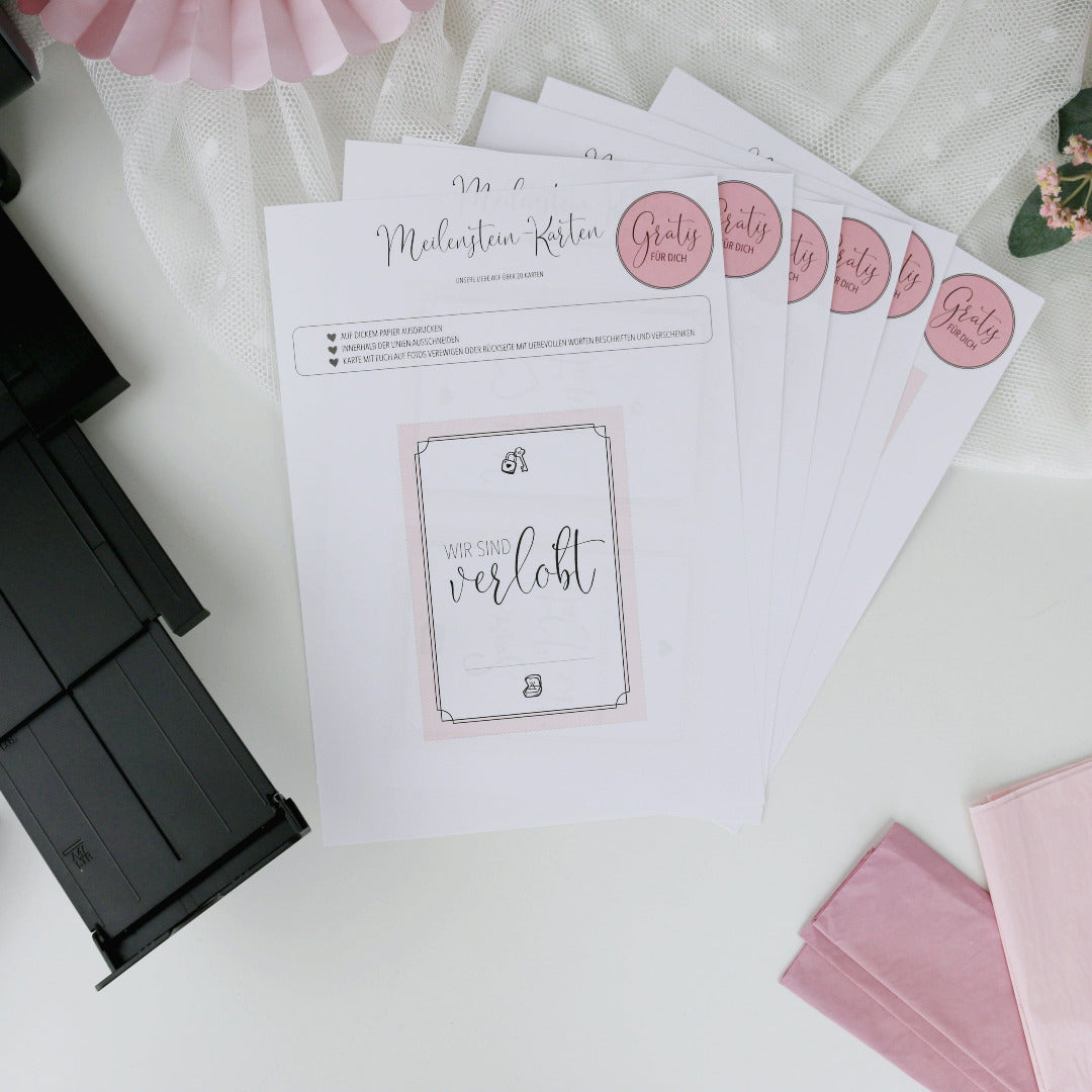 Download Meilenstein Karten Set Hochzeit