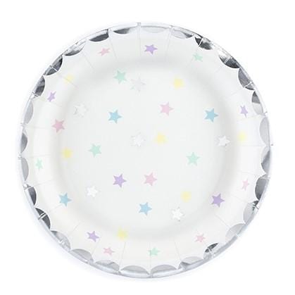 Pappteller mit bunten Sternen