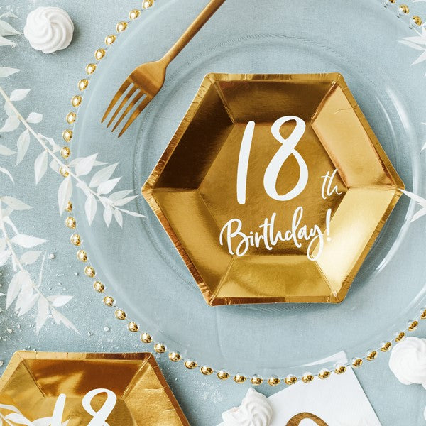 Pappteller gold 18. Geburtstag