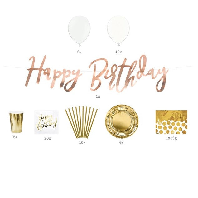 Partybox Happy Birthday gold