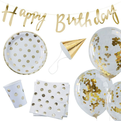 Partybox gold Dots Geburtstag