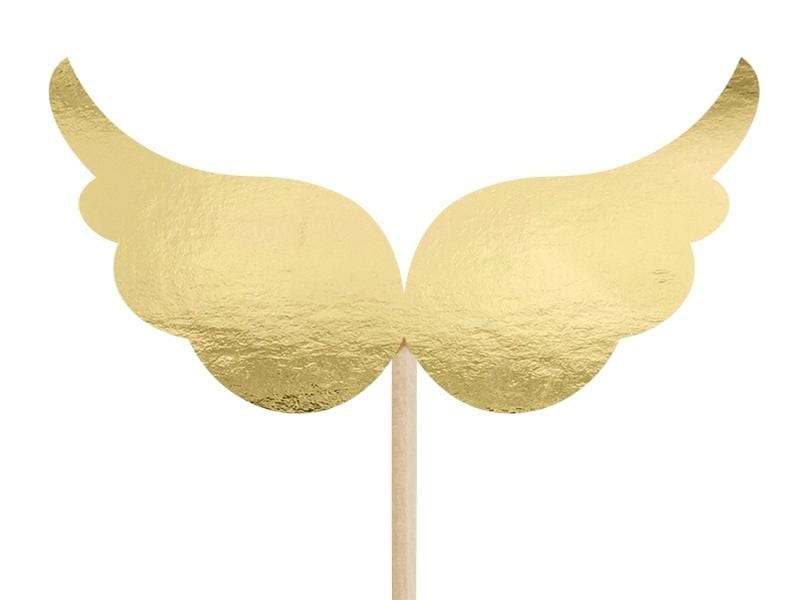 Cupcake Stick Flügel gold