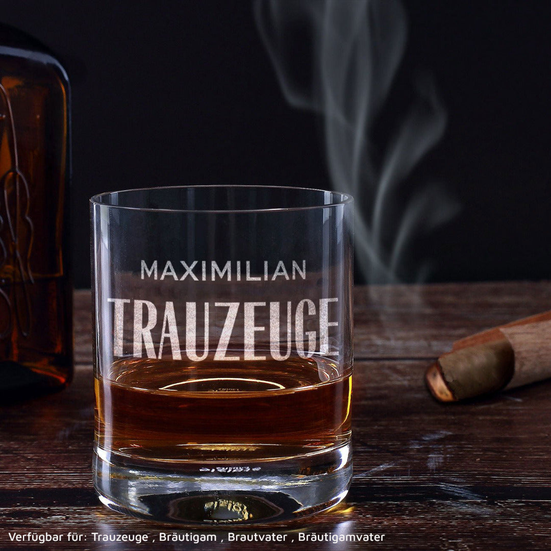 Personalisiertes Whiskyglas Trauzeuge mit Namen