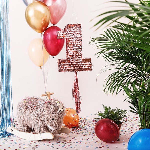 Pinata Zahl 1 rosegold