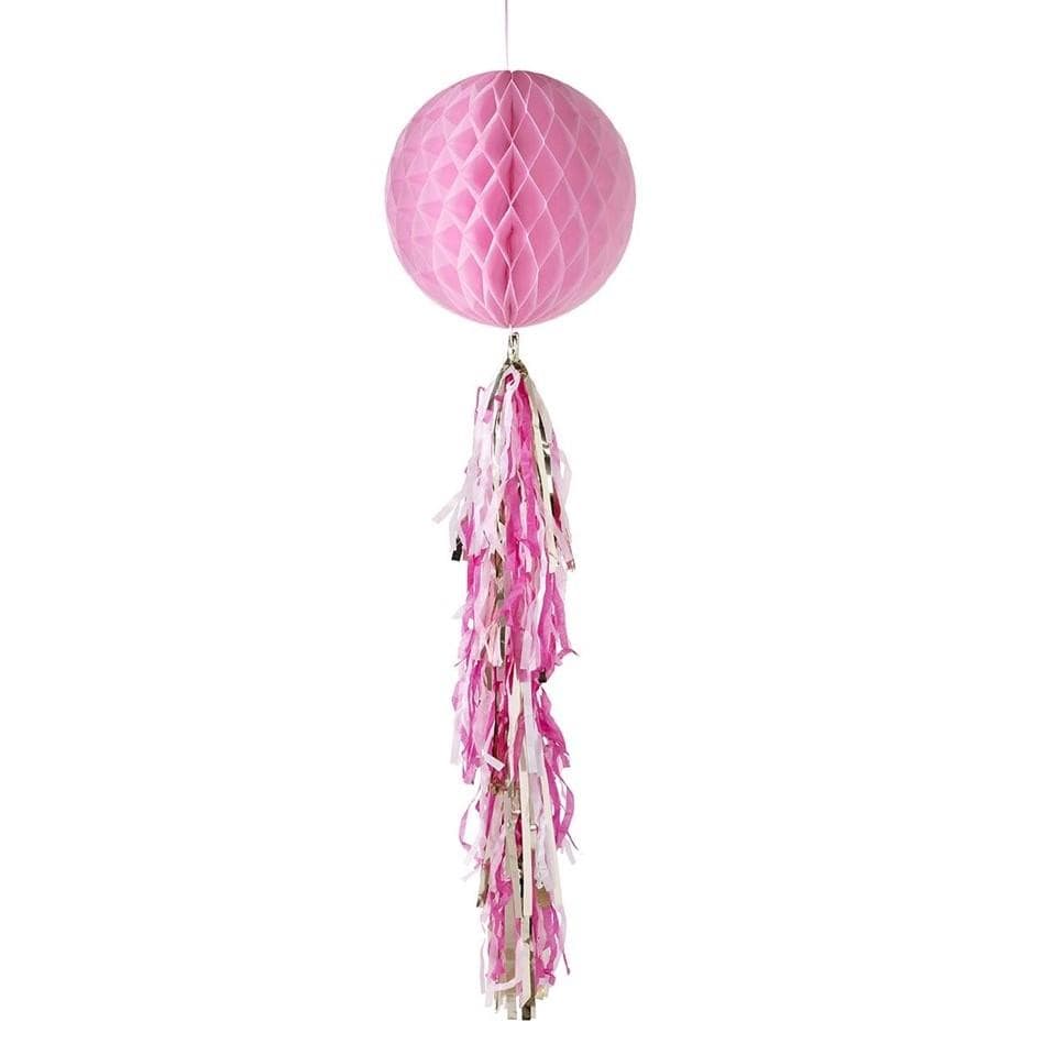 Wabenball mit Tassel rosa gold
