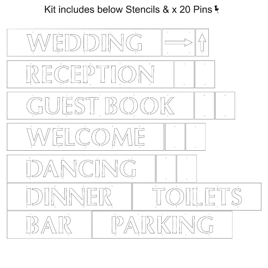 Schablonen Set Wegweiser Hochzeit