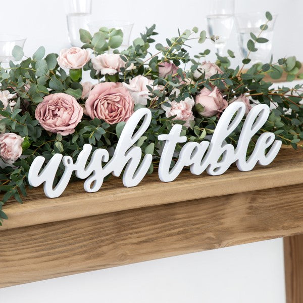 Holz Aufsteller wish table
