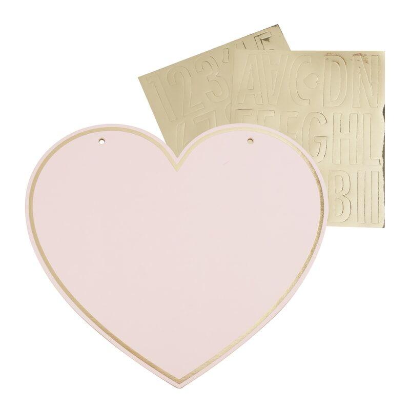 Personalisierbares Herz in rosa aus festem Karton